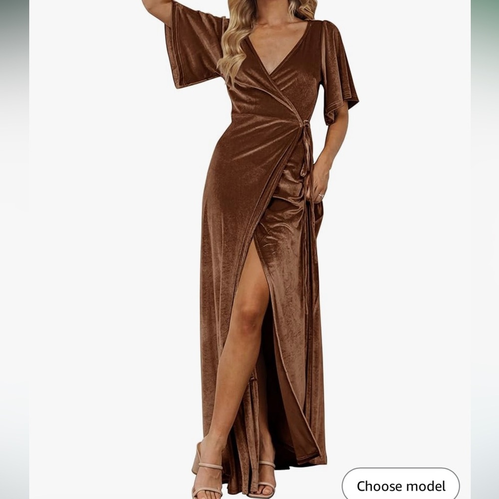 Velvet wrap dress